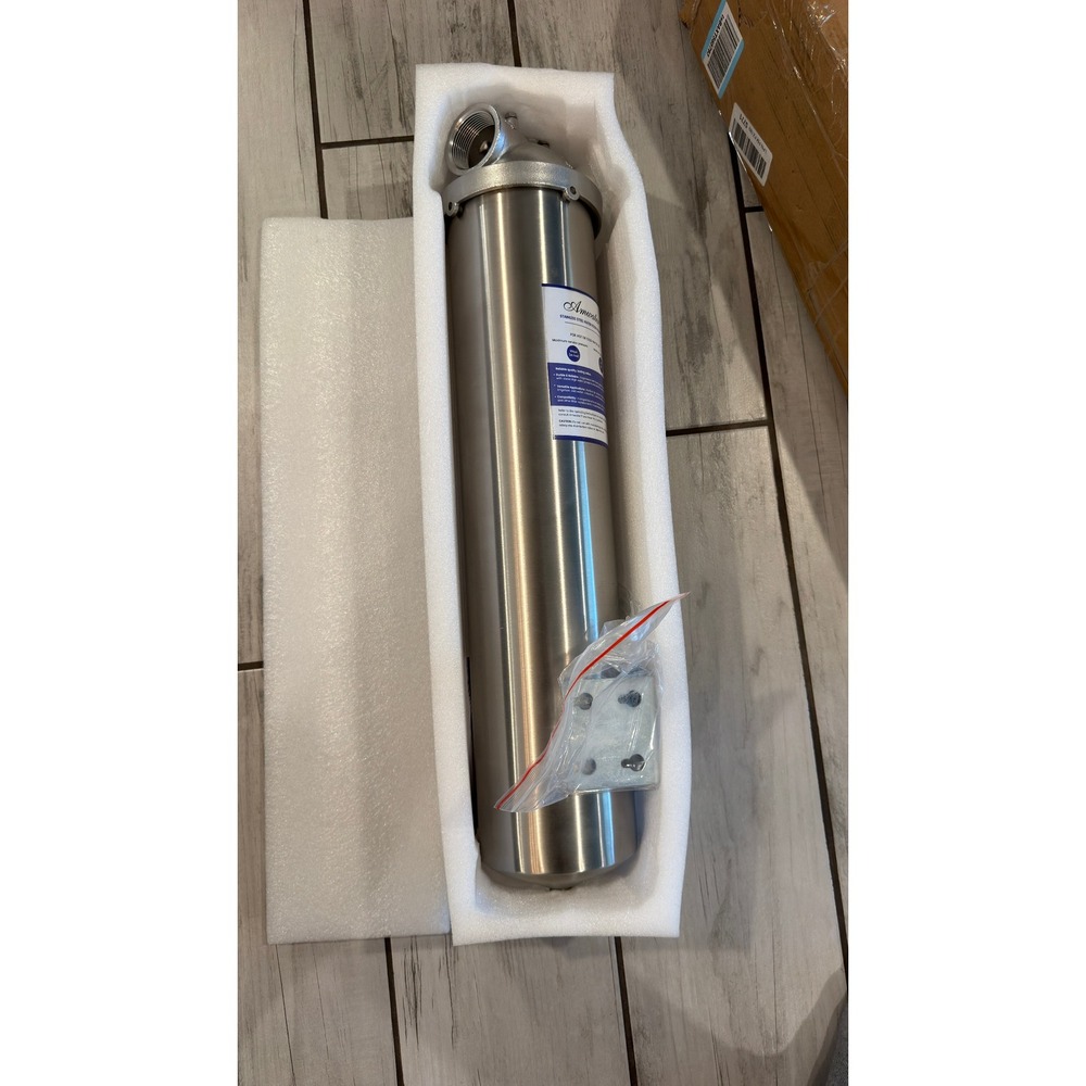 Amwater 20 Inch Stainless Steel Water Filter Housing 1 NPT NSF Certified NEW